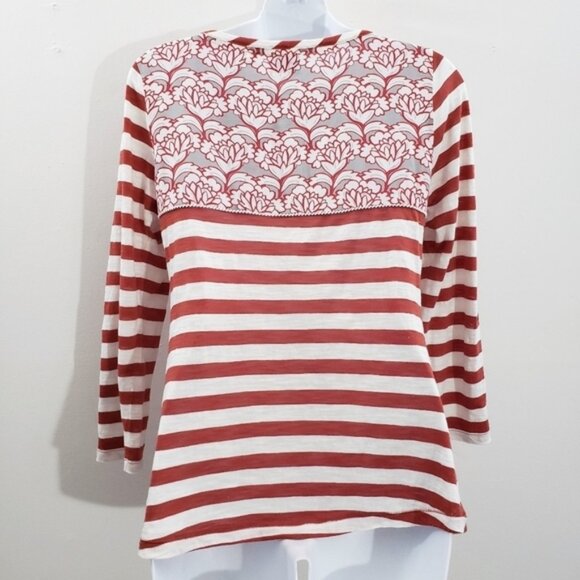 Anthropologie Post Mates Striped Floral Top - Picture 4 of 10